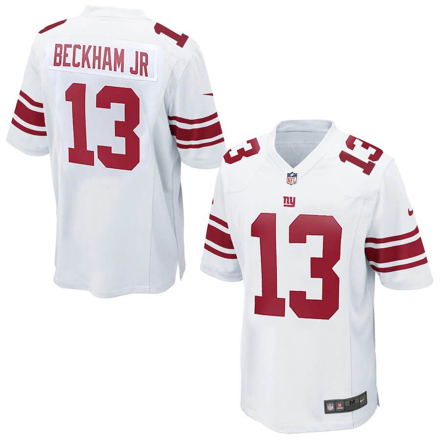 Men New York Giants #13 Beckham JR Nike White Game Player NFL Jersey->new york giants->NFL Jersey